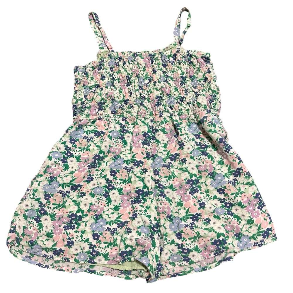 Abercrombie Kids• Green and Purple Floral Romper Size 15-16 - Picture 2 of 8